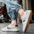 Men's white green stripe casual shoe sneaker 03