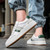 Men's white green stripe casual shoe sneaker 05