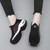 Women's black circle dot pattern slip on double rocker bottom sneaker 03