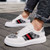 Men's white grey stripe & pattern ornament casual shoe sneaker 06