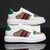 Men's white green stripe & pattern ornament casual shoe sneaker 07