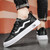 Men's black wave stripe logo label pattern casual shoe sneaker 03