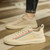Men's apricot stripe & label pattern print casual shoe sneaker 02