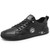 Men's black check & logo pattern print casual shoe sneaker 01