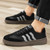 Men's black stripe & label print casual shoe sneaker 05