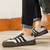 Men's khaki stripe & label print casual shoe sneaker 02