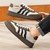 Men's khaki stripe & label print casual shoe sneaker 07