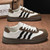 Men's khaki stripe & label print casual shoe sneaker 12