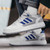 Men's white stripe & logo print casual shoe sneaker 04