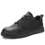 Men's black plain thread accents casual shoe sneaker 01