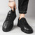 Men's black plain thread accents casual shoe sneaker 02
