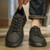 Men's black mixed pattern shape casual shoe sneaker 06