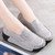 Women's grey sewn accents hollow star slip on rocker bottom shoe 07