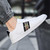 Men's white black stripe & bee pattern casual shoe sneaker 02