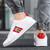 Men's white red stripe & bee pattern casual shoe sneaker 02