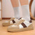 Men's beige orange stripe block casual shoe sneaker 02