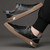 Men's black pattern & label print stripe casual shoe sneaker 03