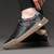 Men's black pattern & label print stripe casual shoe sneaker 02