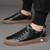 Men's black pattern & label print stripe casual shoe sneaker 04