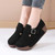 Women's black suede buckle strap slip on rocker bottom shoe 06