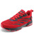 Men's red pattern & stripe pull tab sport shoe sneaker 01