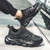 Men's black dragon pattern sport shoe sneaker 09