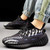 Men's black beige flyknit pattern & stripe luminous accents sport shoe sneaker 04