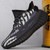 Men's black beige flyknit pattern & stripe luminous accents sport shoe sneaker 06