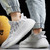 Men's white flyknit pattern & stripe luminous accents sport shoe sneaker 04