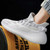 Men's white flyknit pattern & stripe luminous accents sport shoe sneaker 06