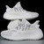 Men's white flyknit pattern & stripe luminous accents sport shoe sneaker 07