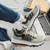 Men's green pattern print & stripe sport shoe sneaker 04