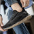 Men's black pattern flyknit rubber patch sport shoe sneaker 09