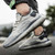 Men's grey pattern flyknit rubber patch sport shoe sneaker 03