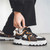 Men's brown star pattern casual sport shoe sneaker 02