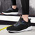 Men's black flyknit suede stripe sport shoe sneaker 02