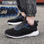 Men's black flyknit suede stripe sport shoe sneaker 08