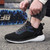 Men's black flyknit suede stripe sport shoe sneaker 09