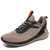 Men's brown flyknit suede stripe sport shoe sneaker 01