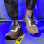 Men's brown flyknit suede stripe sport shoe sneaker 10