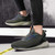 Men's green flyknit suede stripe sport shoe sneaker 02