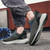 Men's green flyknit suede stripe sport shoe sneaker 0