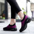 Women's black purple flyknit hollow slip on double rocker bottom sneaker 02