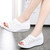Women's white hollow out vamp slip on rocker bottom shoe sandal 02