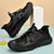 Men's black hollow out rubber patch drawstring lace shoe sneaker 10