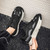 Men's black rear lace accents sport shoe sneaker 04