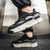 Men's black rear lace accents sport shoe sneaker 06