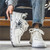 Men's white stripe star pattern sport shoe sneaker 02