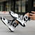 Men's black microfiber stripe pattern sport shoe sneaker 04