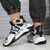 Men's black microfiber stripe pattern sport shoe sneaker 09
